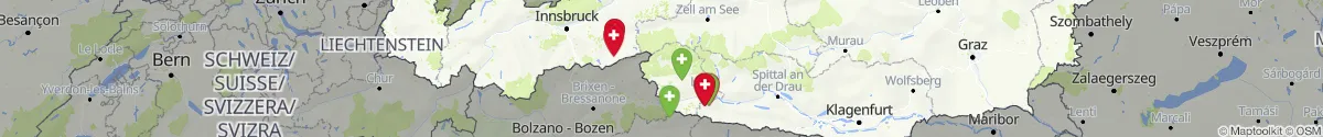 Kartenansicht für Apotheken-Notdienste in der Nähe von Sankt Jakob in Defereggen (Lienz, Tirol)
